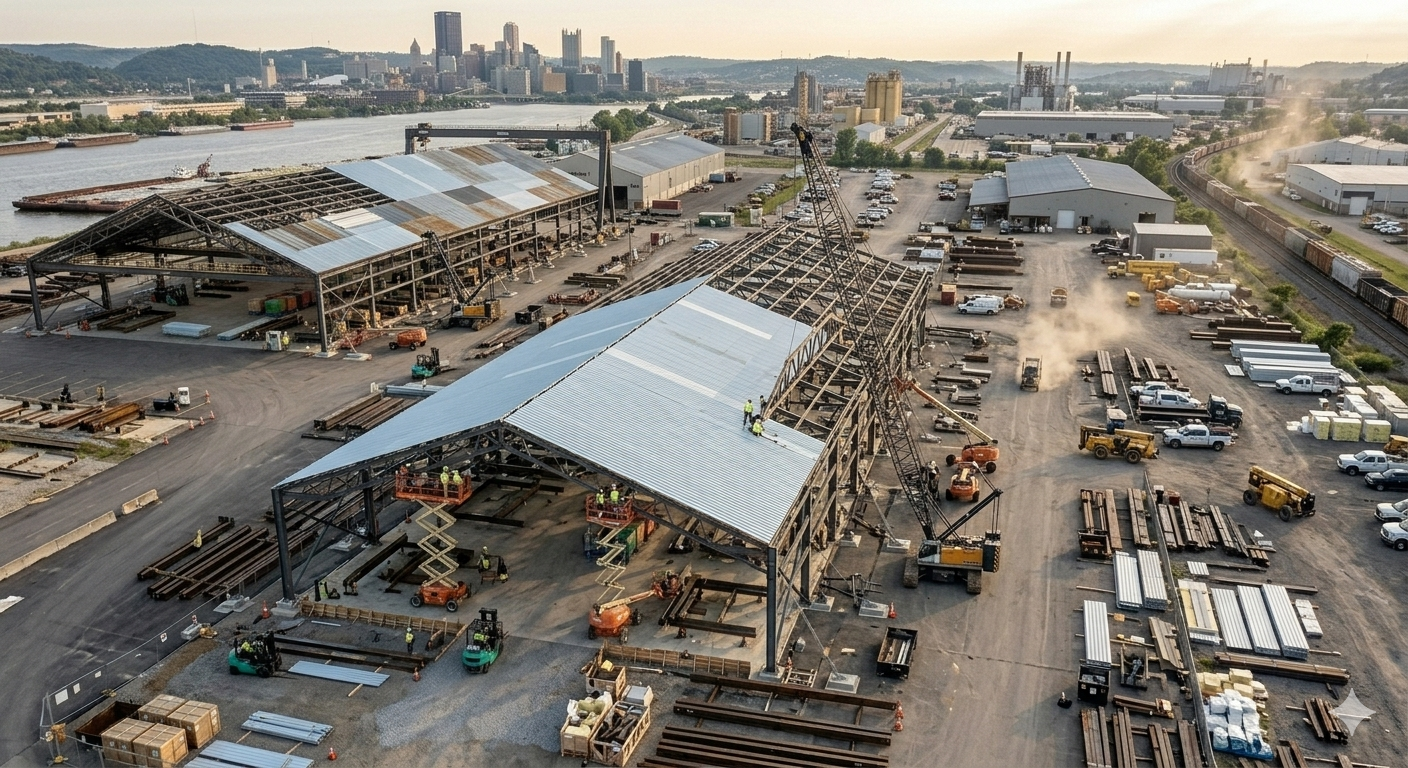 Shed construction in progress